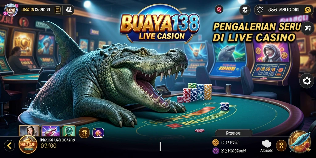Tampilan gameplay Live Casino yang mendebarkan di BUAYA138.