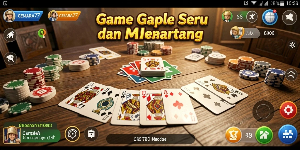 Tampilan gameplay seru CEMARA77 dalam permainan Gaple.