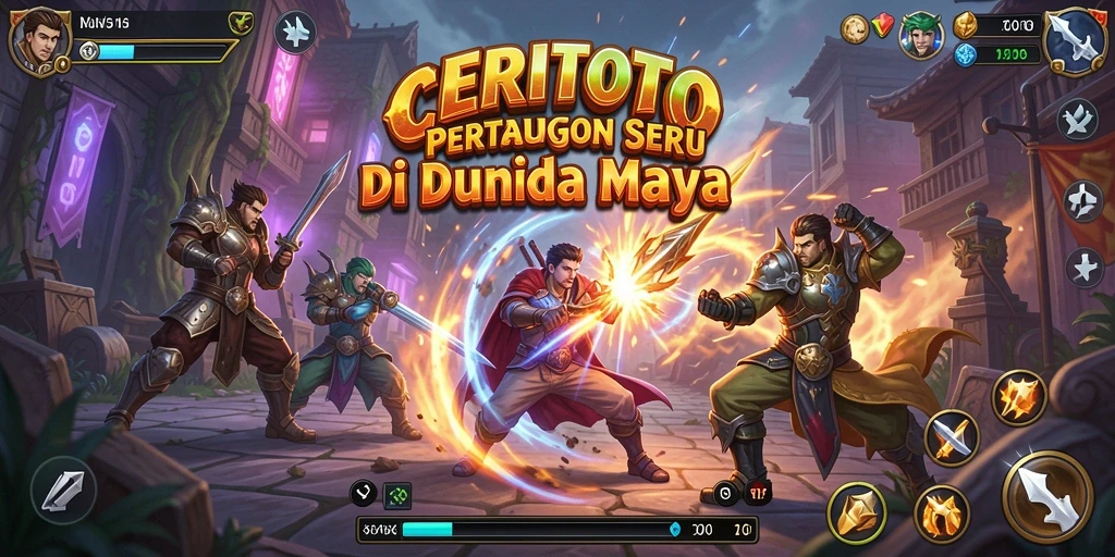 Screenshot CERITOTO menampilkan aksi pertarungan seru dengan karakter unik.