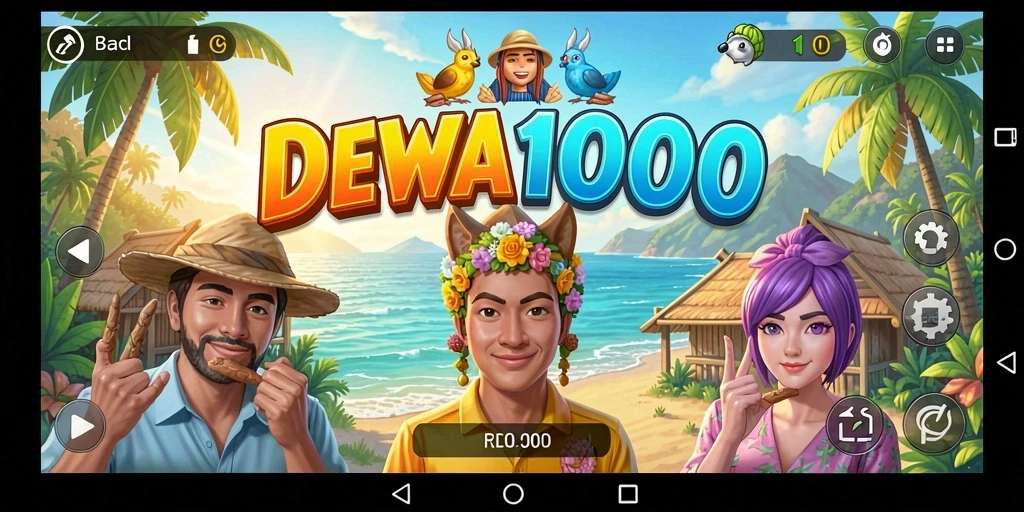 Tampilan gameplay DEWA1000 yang penuh warna dan menghibur.