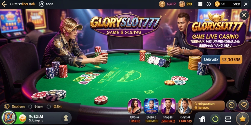 Tampilan gameplay Live Casino yang menarik di GLORYSLOT777.