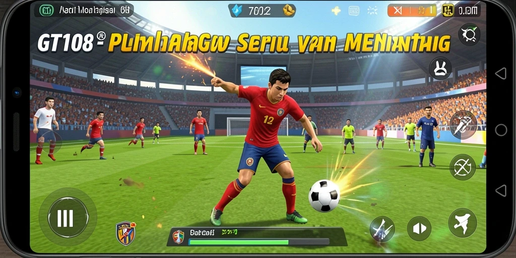 Screenshot gameplay GT108 menampilkan aksi olahraga mendebarkan.