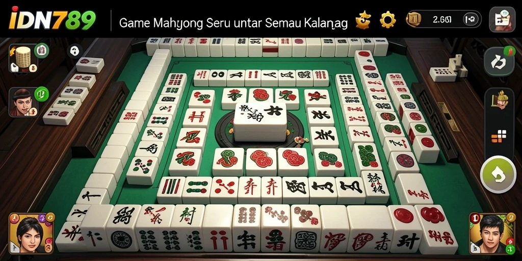Tampilan menarik dari gameplay game Mahjong IDN789.