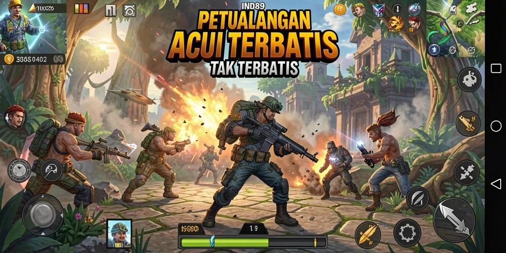 Screenshot IND89 menunjukkan karakter beraksi dalam pertarungan epik.