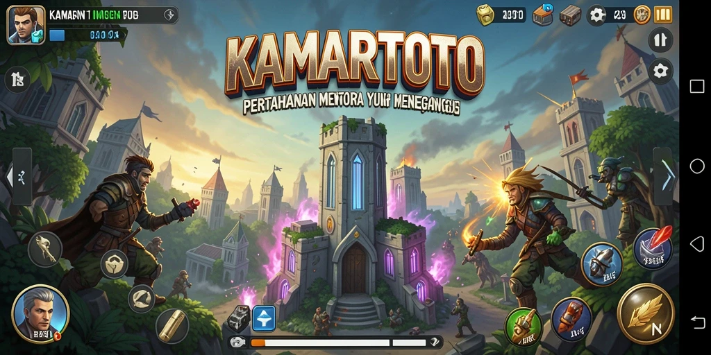 Tampilan gameplay seru di KAMARTOTO dengan strategi Tower Defense.