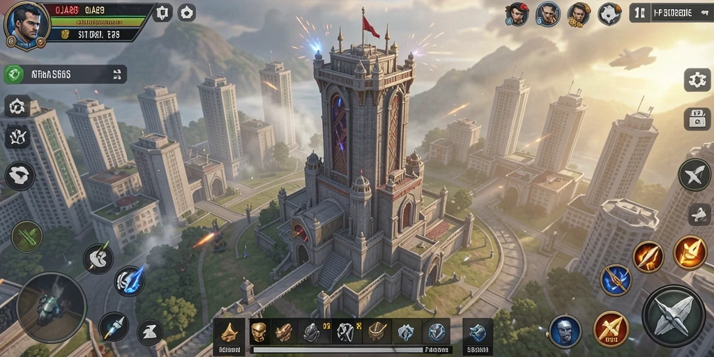 Tampilan gameplay seru di OJA89 dengan menara pertahanan yang strategis.