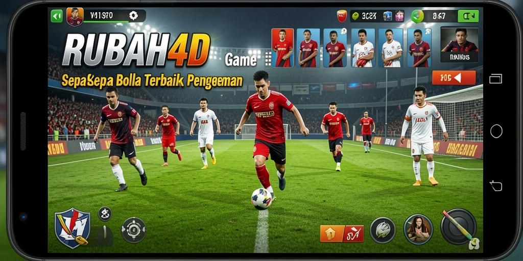 Tampilan gameplay RUBAH4D dengan aksi pemain di lapangan hijau.