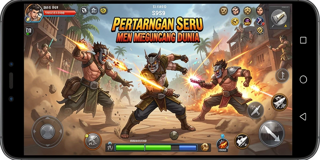 Tampilan gameplay S9S9 yang intens dan mendebarkan saat pertarungan.