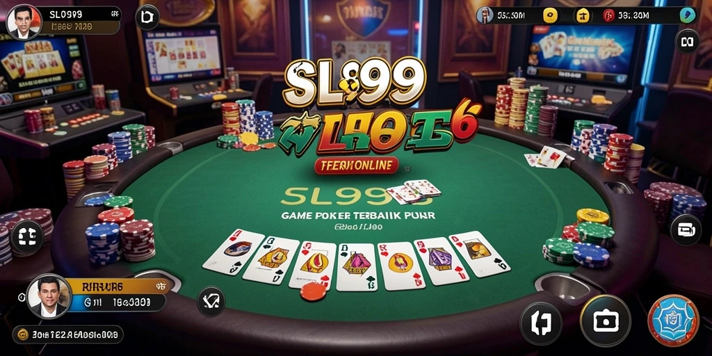 Screenshot gameplay SL999 yang menunjukkan aksi Poker seru dan interaksi pemain.