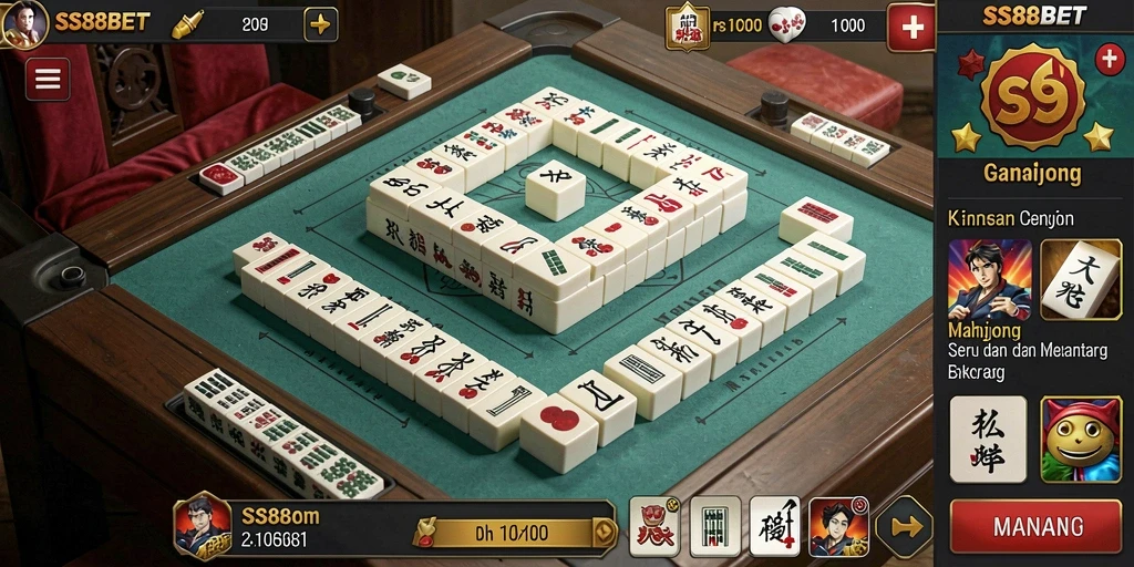 Tampilan menarik dari gameplay Mahjong di SS88BET.