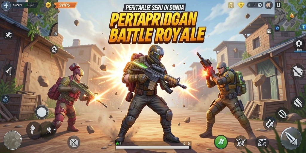 Tangkapan layar utama game SVIP6 menampilkan momen aksi seru dalam Battle Royale.